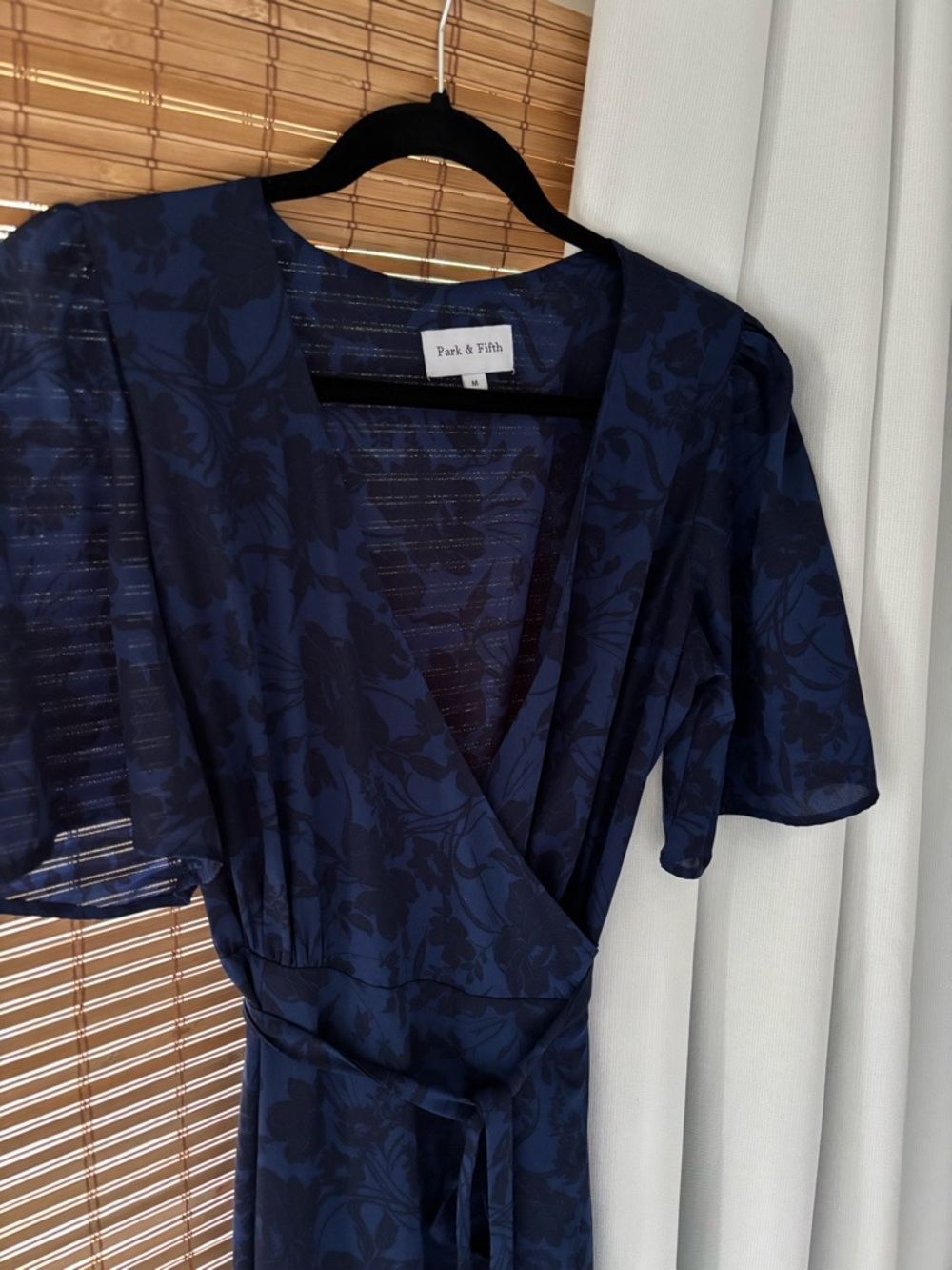 Park & Fifth Navy Wrap Maxi Dress Sherwood - Picture 4 of 5